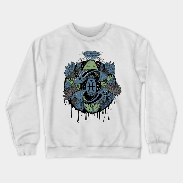 Mellow Cool Mystic Pisces Motion Crewneck Sweatshirt by kenallouis